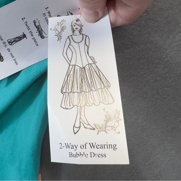 Nwt turquoise floral xl Dalin floral womens dress 2 way wear - Picture 10 of 13